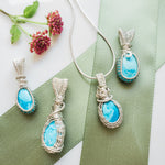 Cargar imagen en el visor de la galería, Laguna Collection - Blue Turquoise Sterling Silver Necklaces - front view - sold separately - BellaChel Jeweler
