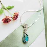 Load image into Gallery viewer, Blue Turquoise Silver Necklace

