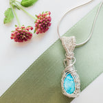 Load image into Gallery viewer, Blue Turquoise Silver Necklace
