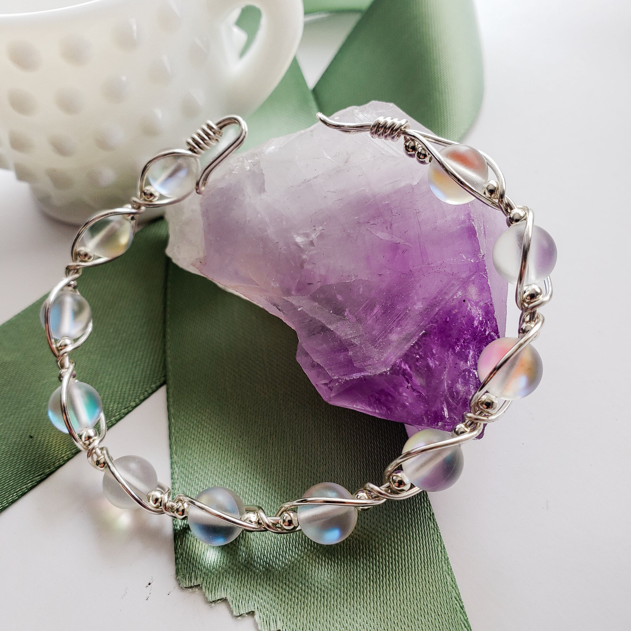 Quartz Wire Wrapped Bracelet