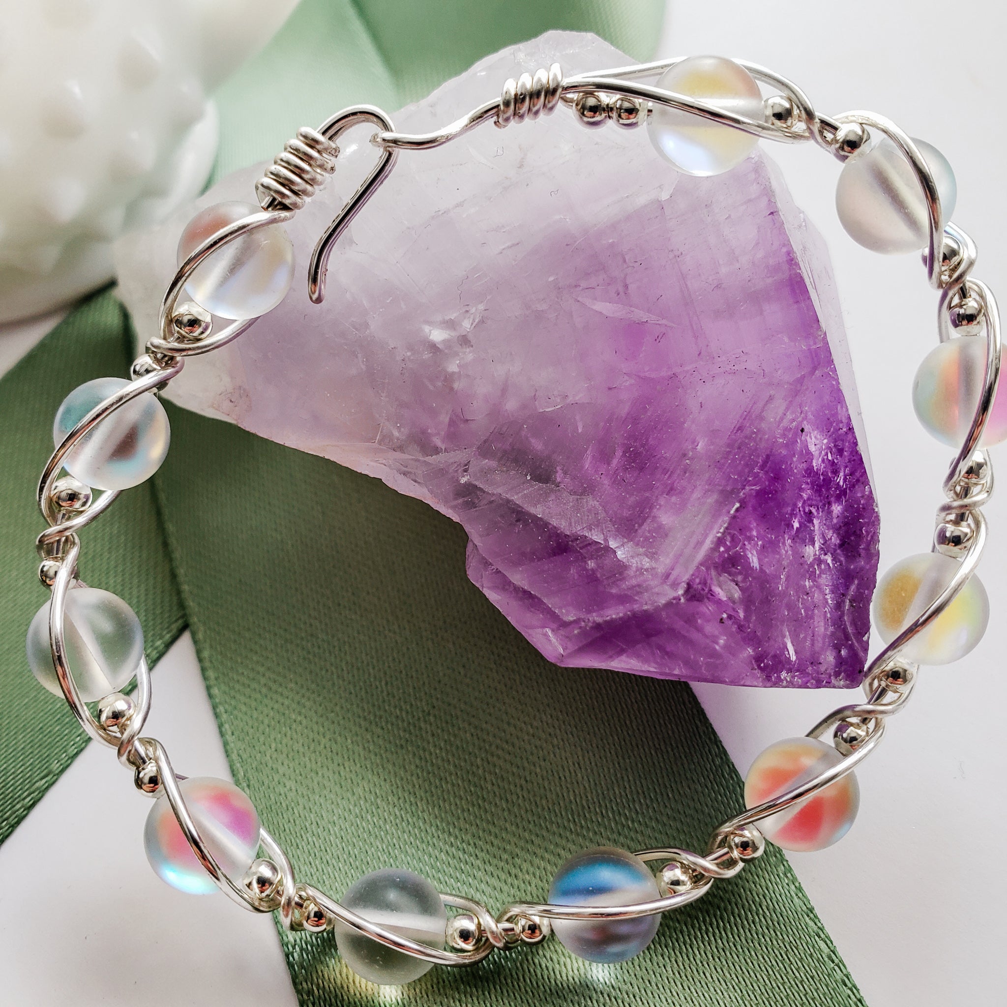 Quartz Wire Wrapped Bracelet