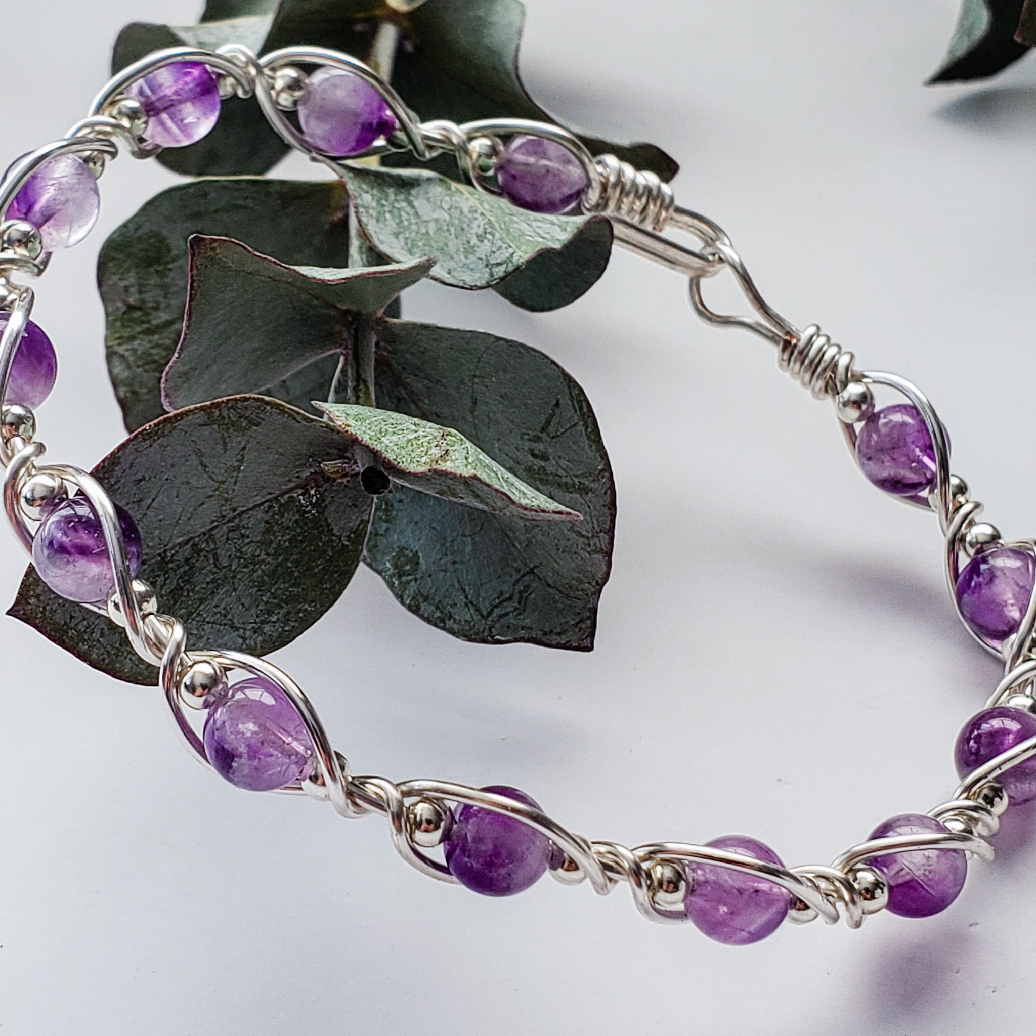 Amethyst Wire Wrapped Bracelet