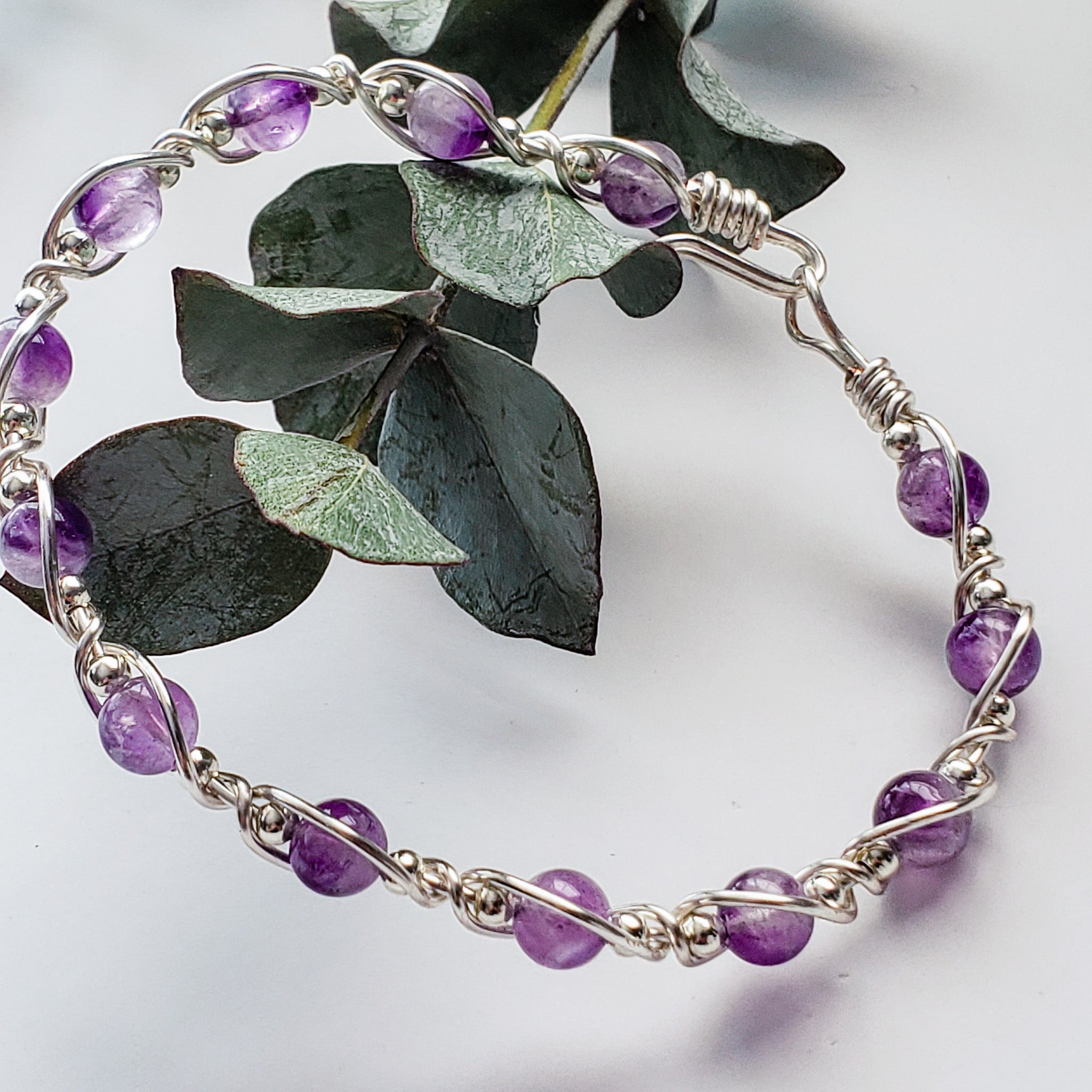 Amethyst Wire Wrapped Bracelet