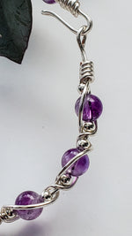 Load image into Gallery viewer, Amethyst Wire Wrapped Bracelet
