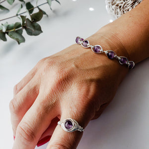 Amethyst Wire Wrapped Bracelet