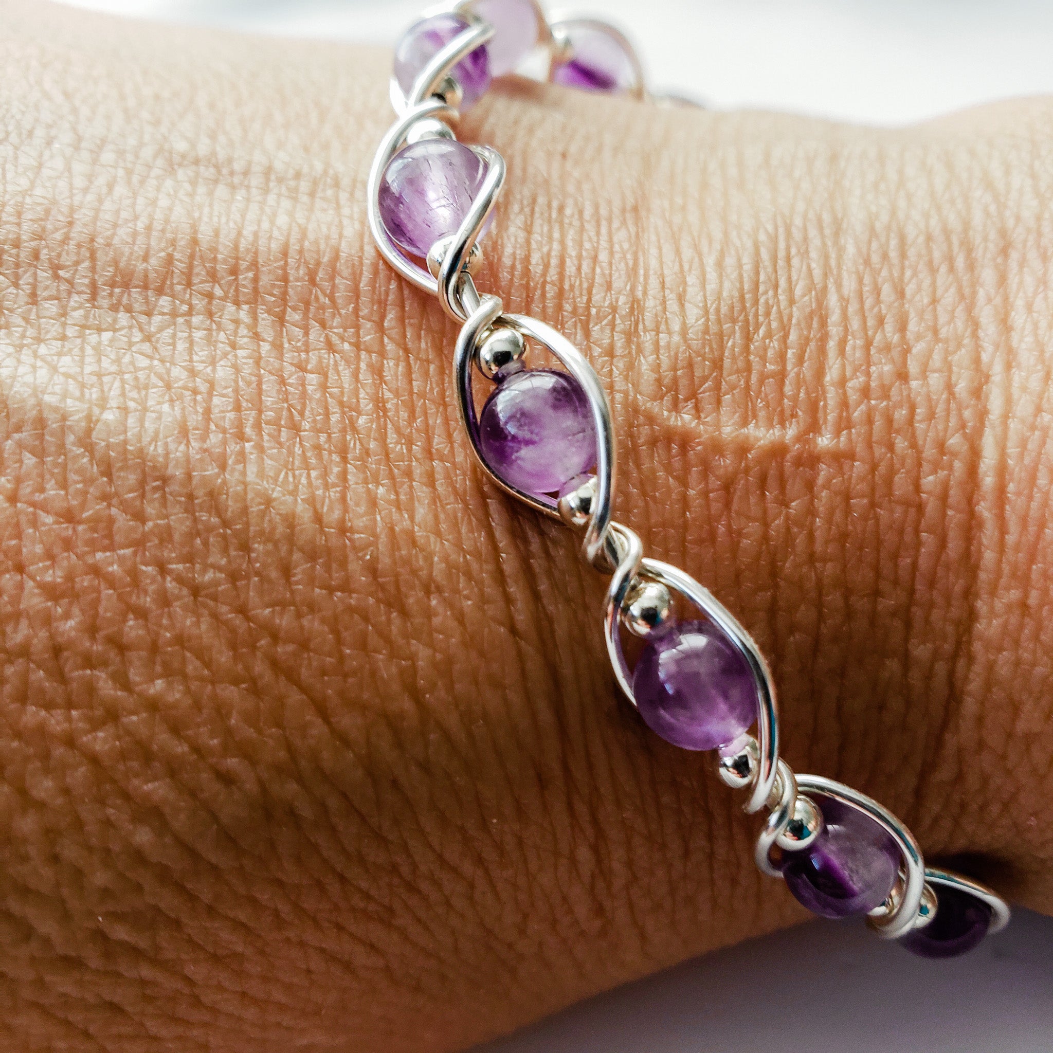 Amethyst Wire Wrapped Bracelet