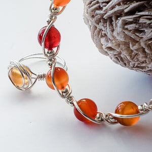 Carnelian Wire Wrapped Bracelet