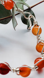 Load image into Gallery viewer, Carnelian Wire Wrapped Bracelet
