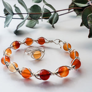 Carnelian Wire Wrapped Bracelet