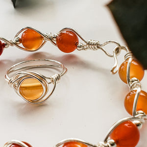 Carnelian Wire Wrapped Bracelet