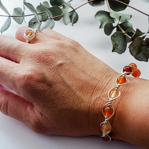 Carnelian Wire Wrapped Bracelet