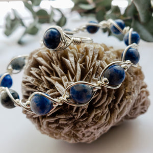 Sodalite Wire Wrapped Bracelet