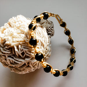 Obsidian Wire Wrapped Bracelet