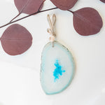 Load image into Gallery viewer, Rio Collection - Stunning Statement Aqua Blue Geode Pendant in Sterling Silver ~ One-of-a-Kind - close-up front view - BellaChel Jeweler
