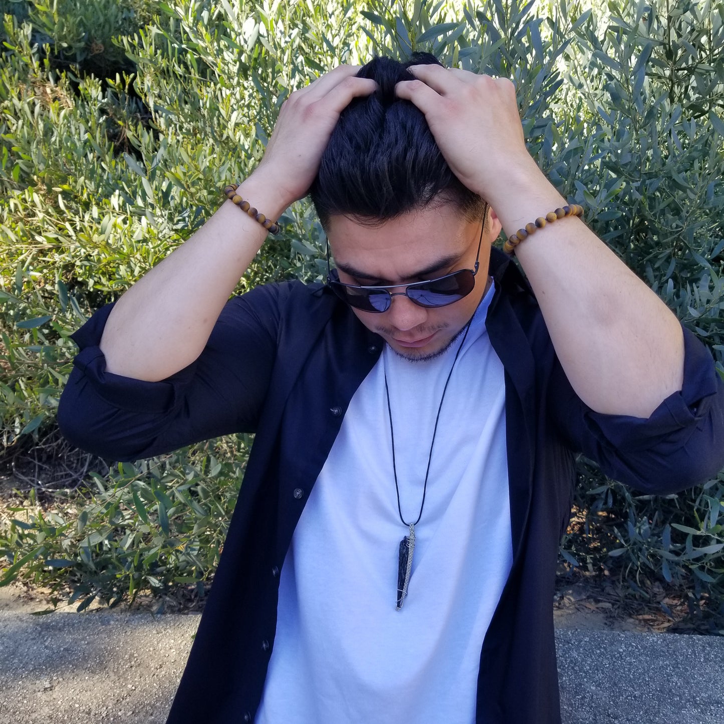 Large Black Kyanite Pendant