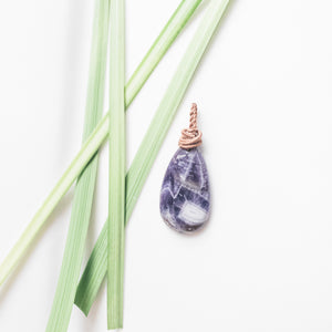 Men's Brazilian Amethyst Pendant top view - BellaChel Jeweler