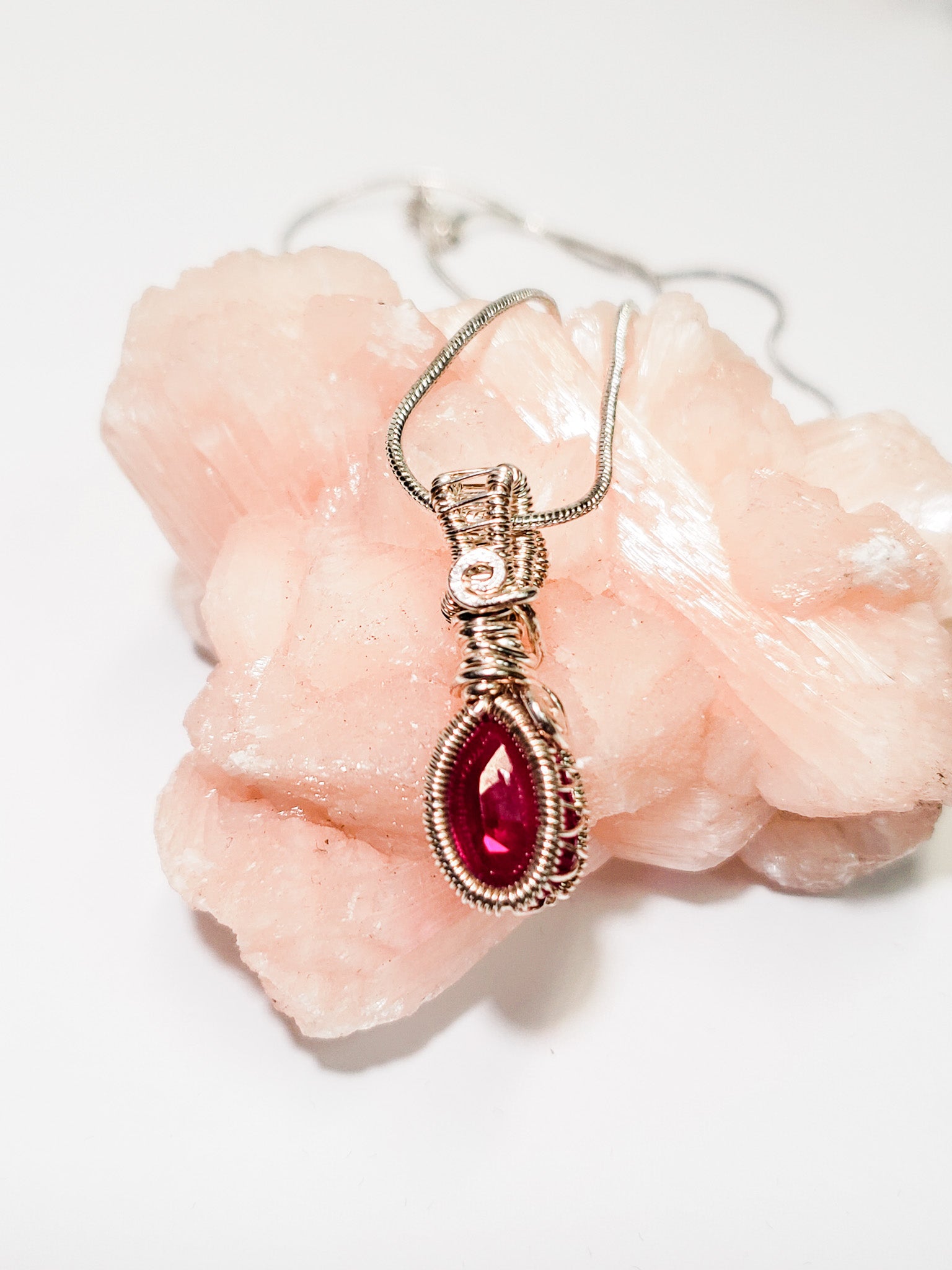 Ruby Necklace in Sterling Silver