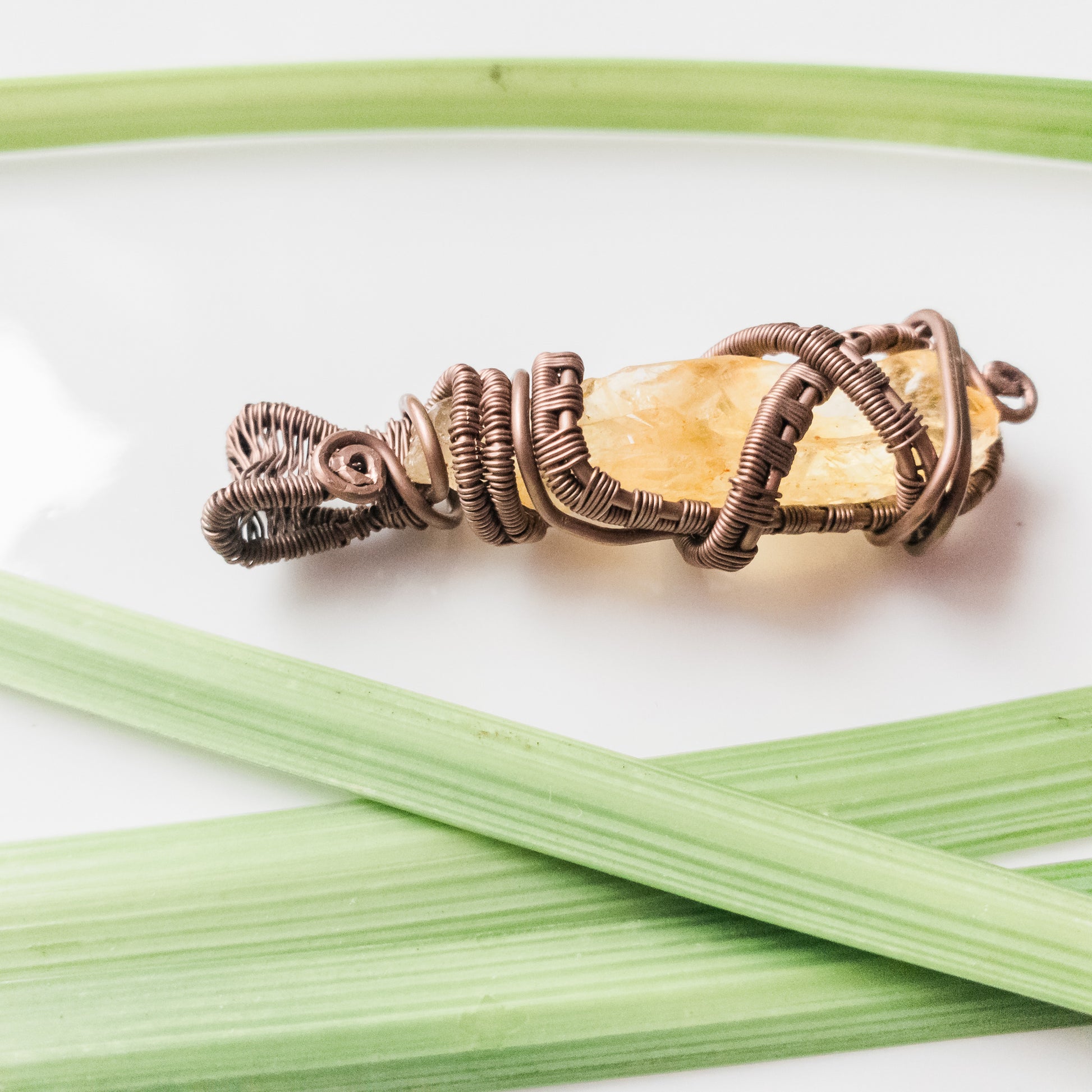 Viking Collection - Men's Natural Citrine Necklace Pendant. One-of-a-Kind, side view - BellaChel Jewelry