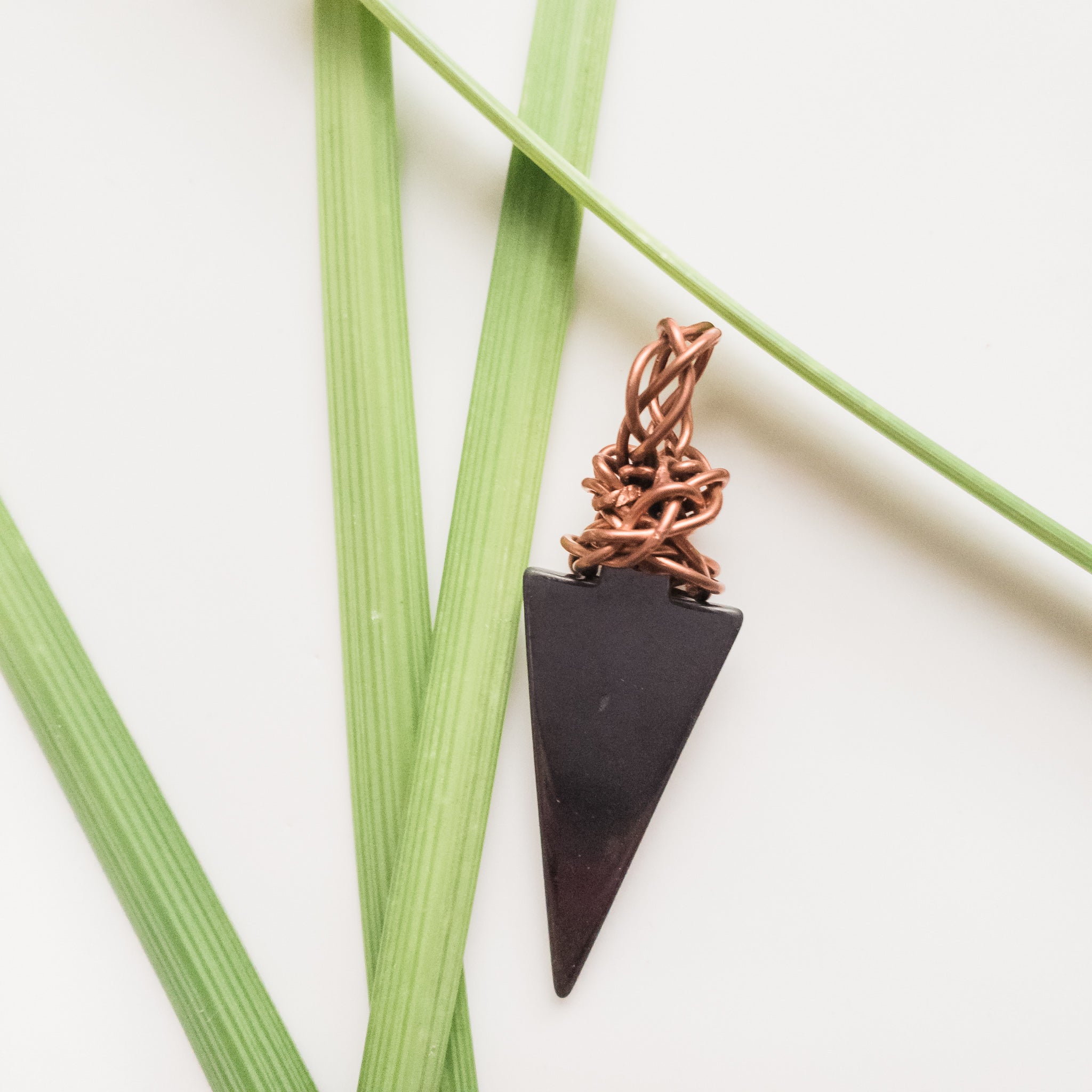 Viking Collection - Hematite Arrowhead in Antique Copper - back side view - BellaChel Jeweler