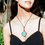 Load image into Gallery viewer, Big Turquoise Pendant Necklace - BellaChel Jeweler
