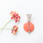 Load image into Gallery viewer, Rio Collection - Orange Aventurine Pendant in Sterling Silver back view - BellaChel Jeweler
