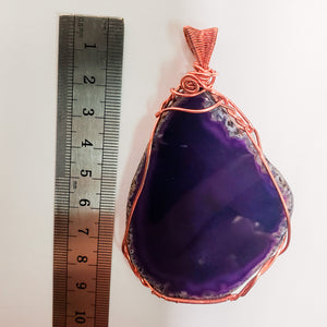 Measurement of purple geode pendant necklace ~ BellaChel Jewelry
