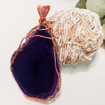 Load image into Gallery viewer, Back side of purple geode necklace ~ BellaChel Jewelry

