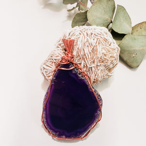 Purple Geode Pendant Necklace Statement piece ~ BellaChel Jewelry