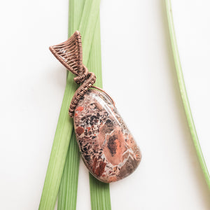 Viking Collection - Sediment Jasper Pendant in Antique Copper-front view- BellaChel Jeweler