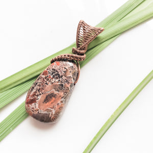 Viking Collection - Sediment Jasper Pendant in Antique Copper-top view- BellaChel Jeweler