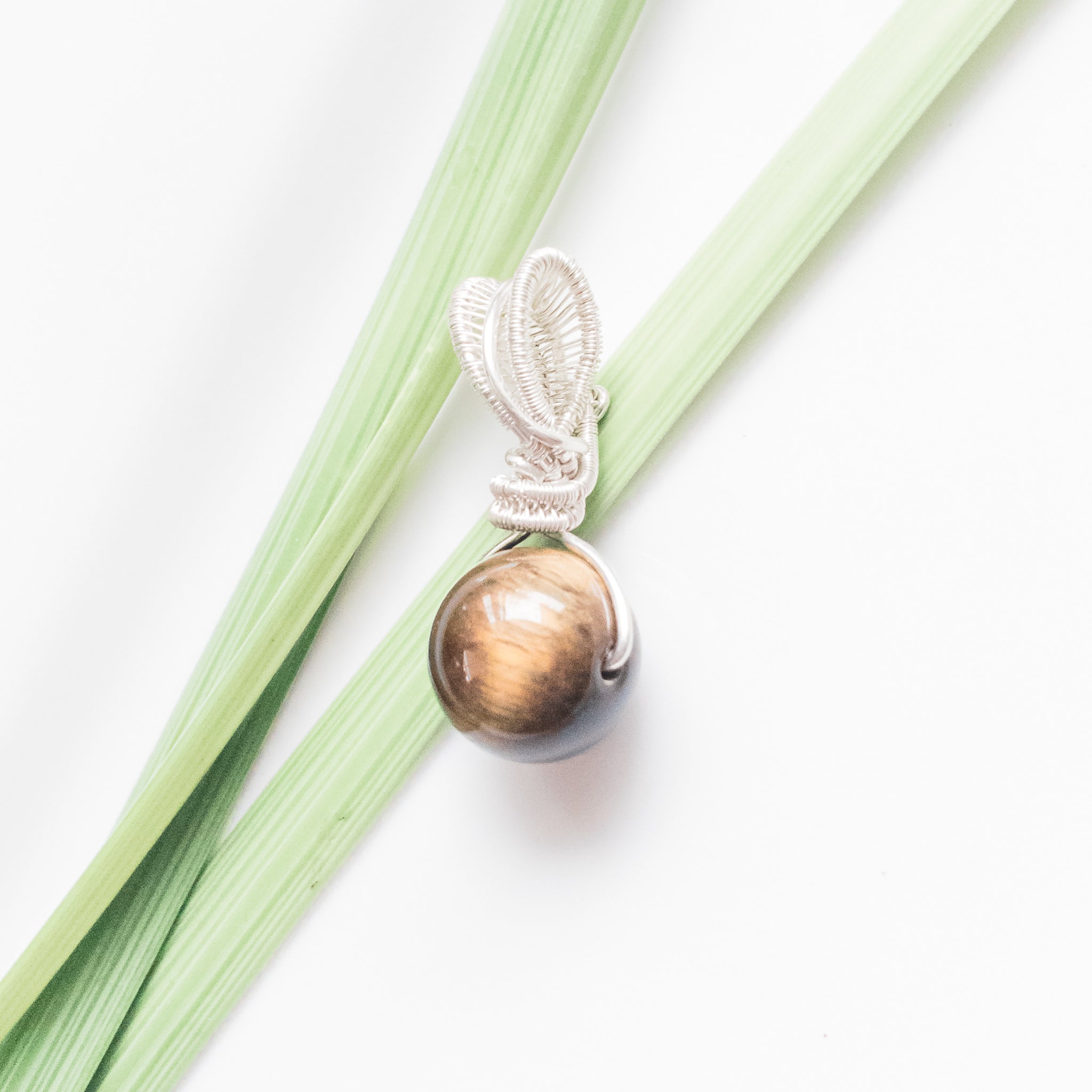 Viking Collection - Tigers Eye Pendent Necklace in Sterling Silver - Back side view - BellaChel Jeweler