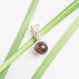 Viking Collection - Real Tiger Eye Pendent Ball in Silver - Front view - BellaChel Jeweler