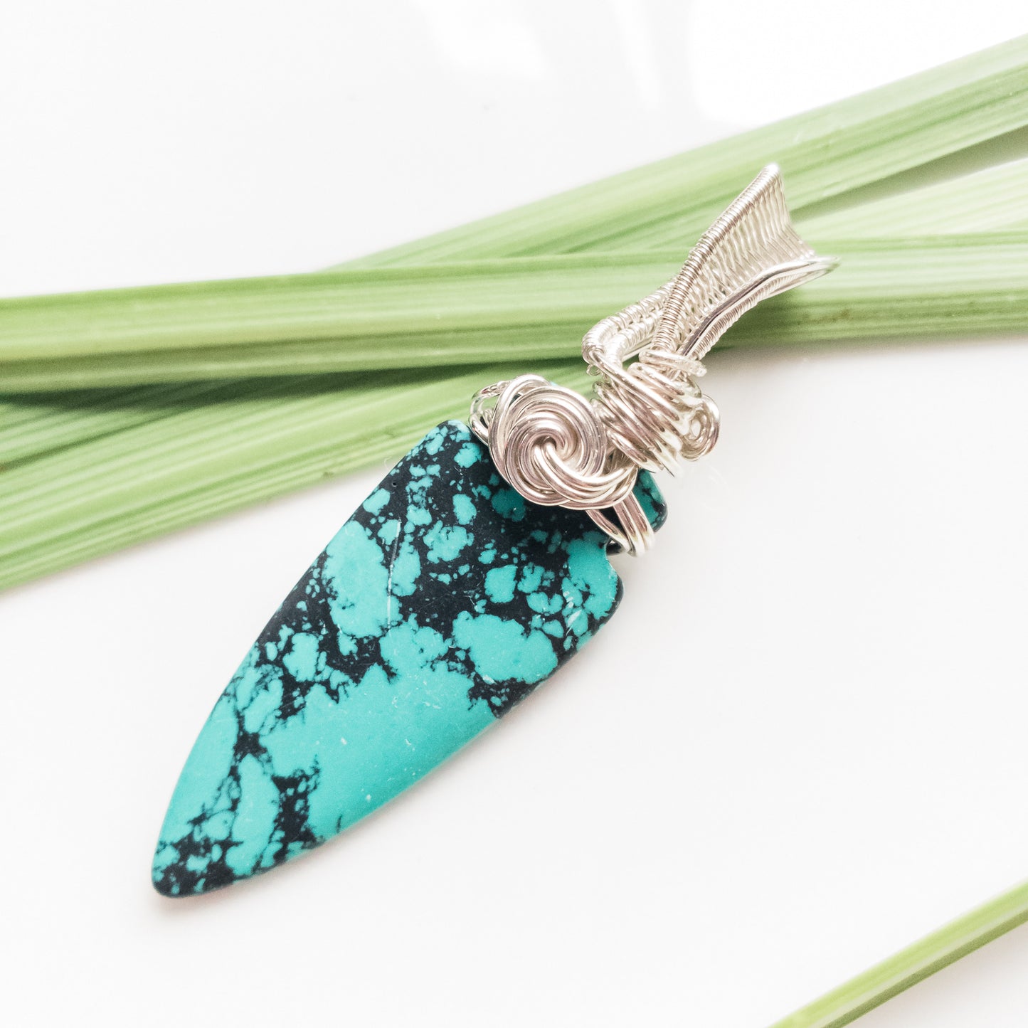 Viking Collection - Arrowhead Pendant  in Sterling Silver, Close-up view - BellaChel Jeweler