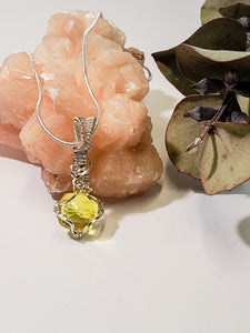 Yellow Kunzite Sterling Silver Necklace