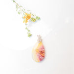 Load image into Gallery viewer, Yellow Pink Agate Teardrop Pendant
