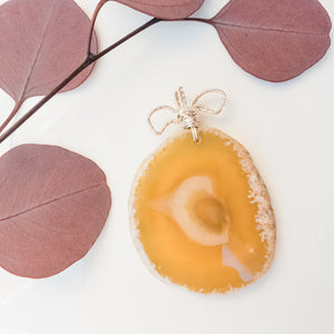 Yellow and White Sliced Agate